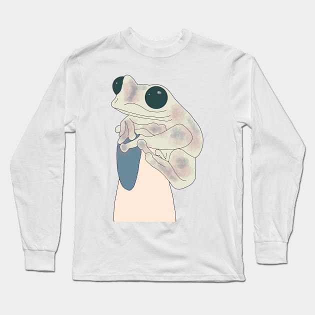 tree frog on a finger Long Sleeve T-Shirt by breerawls